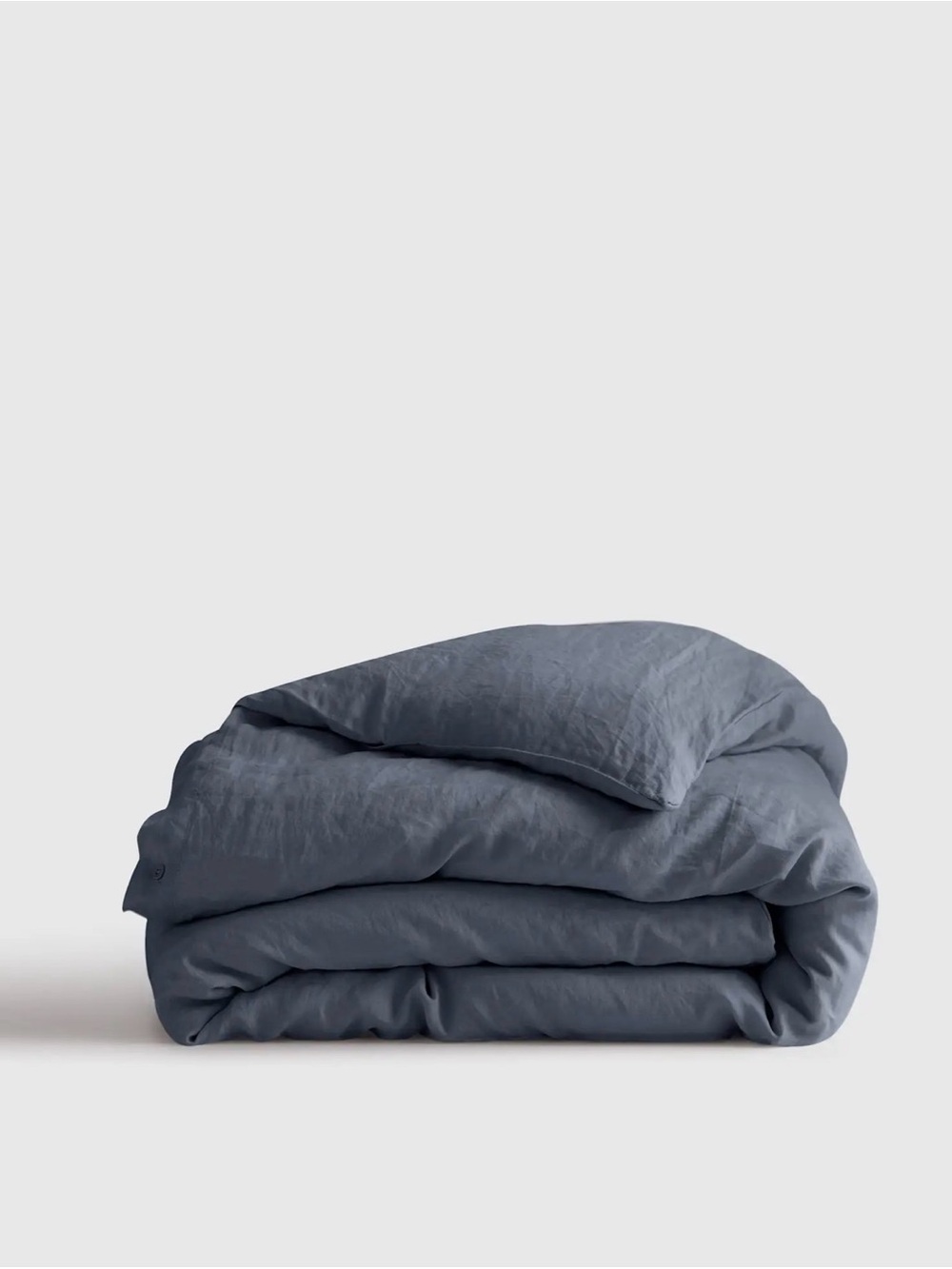 Quince European Linen Twin Duvet Cover Nightfall Dark Gray Blanket